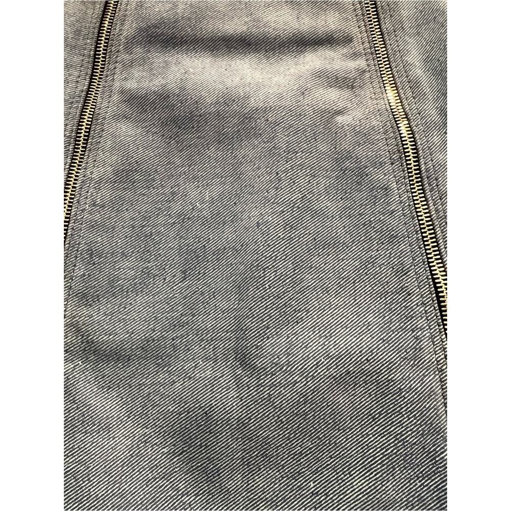 ArtiCo Italy Blue Printed Suede Zip Front Mini Skirt Size 38 Luxury Y2K - Picture 3 of 11
